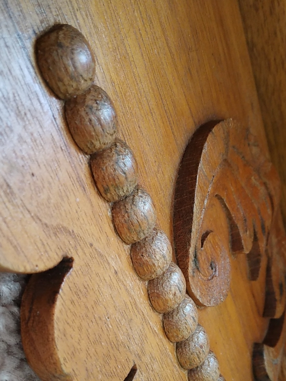 Decorative Carved Wood Wall Shelf - Natural Brown - Picture 16 of 16
